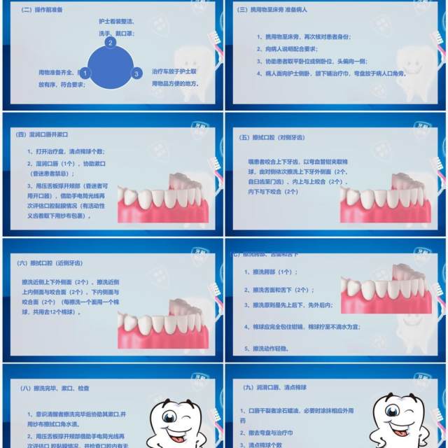 蓝色卡通风口腔护理医学说课PPT模板 蓝色卡通风口腔护理医学说课PPT模板
