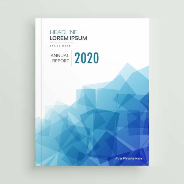 抽象蓝色业务手册年度报告页面设计
