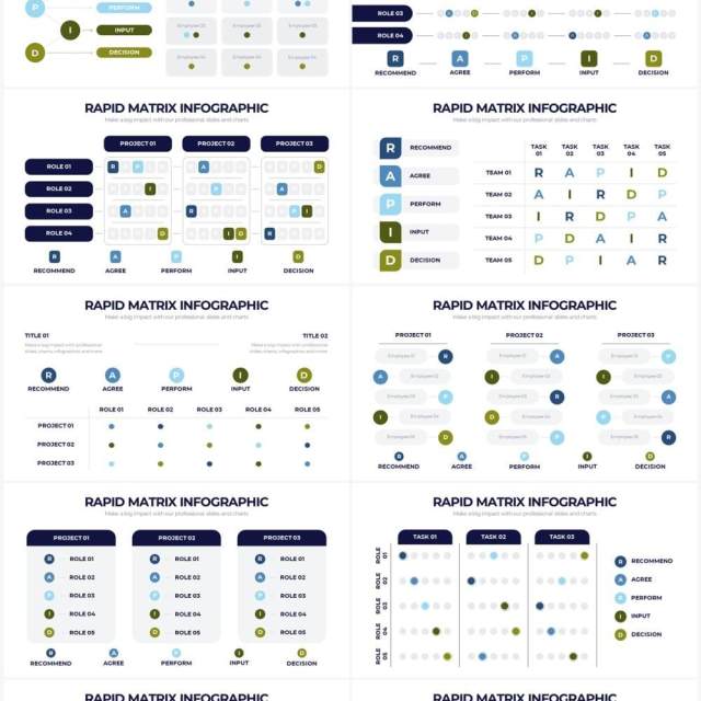 简约商务快速矩阵图PPT信息图形素材RAPID Matrix Powerpoint Infographics