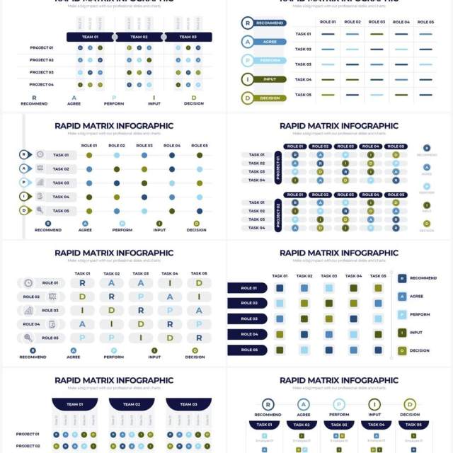 简约商务快速矩阵图PPT信息图形素材RAPID Matrix Powerpoint Infographics