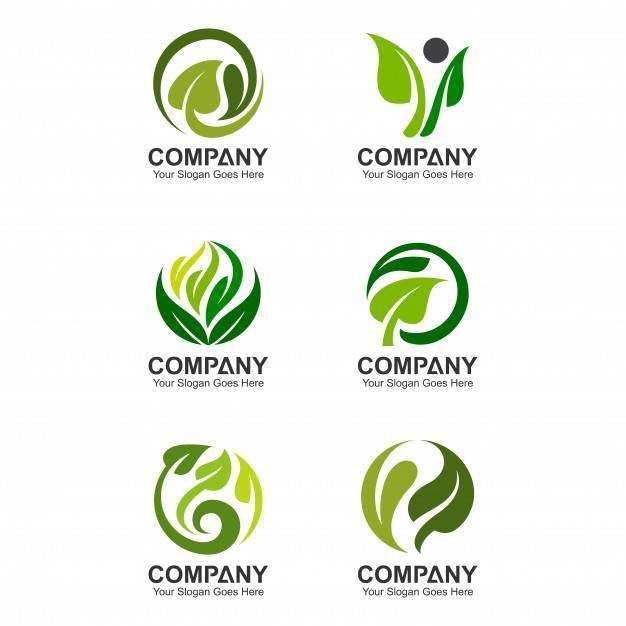 Abstract leaf logo template, leaf icons, green logo set Abstract leaf logo template, leaf icons, green logo set