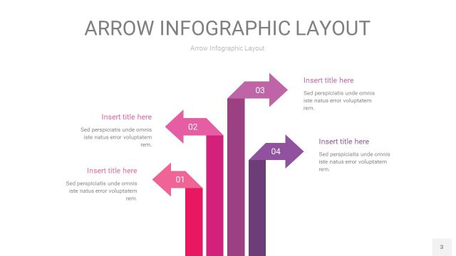 粉紫色箭头PPT信息图表3