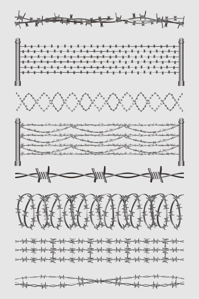 矢量防护栏铁丝网素材