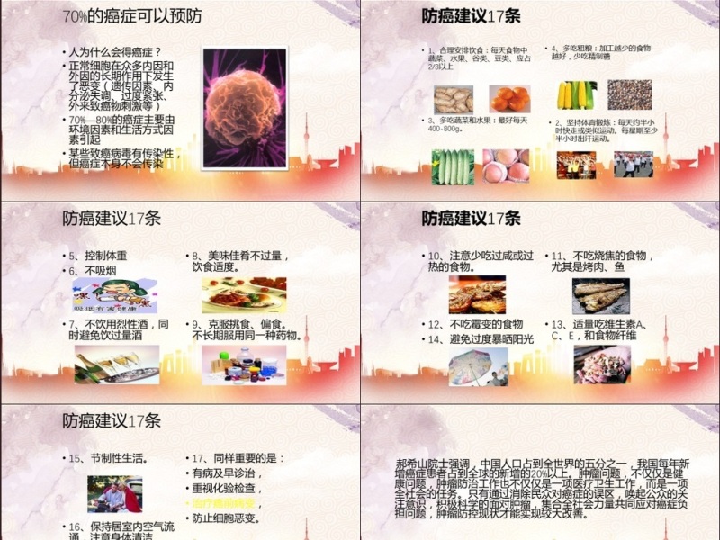 原创2017世界抗癌日PPT模板含详细内容