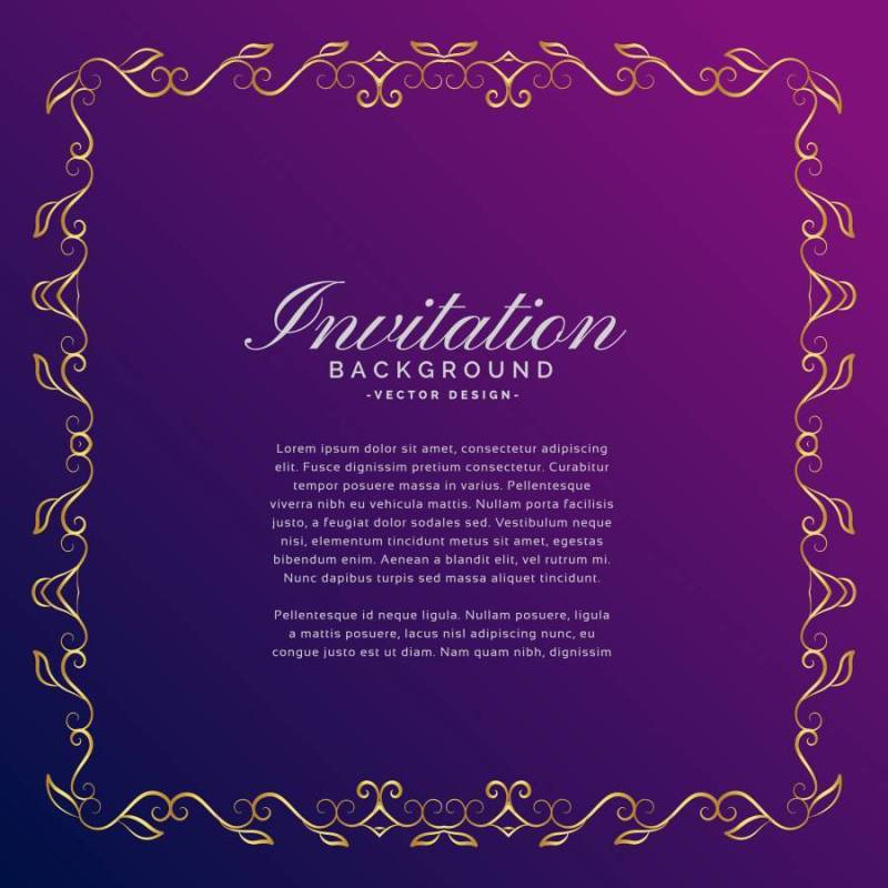 邀请背景与金色的边框