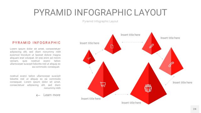 红色3D金字塔PPT信息图表24 红色3D金字塔PPT信息图表24