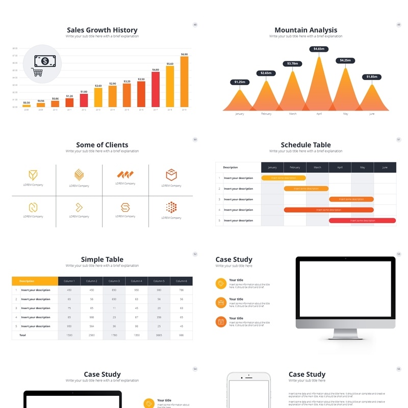 橙色商业公司创业信息图PPT模板Orange Business Startup PowerPoint