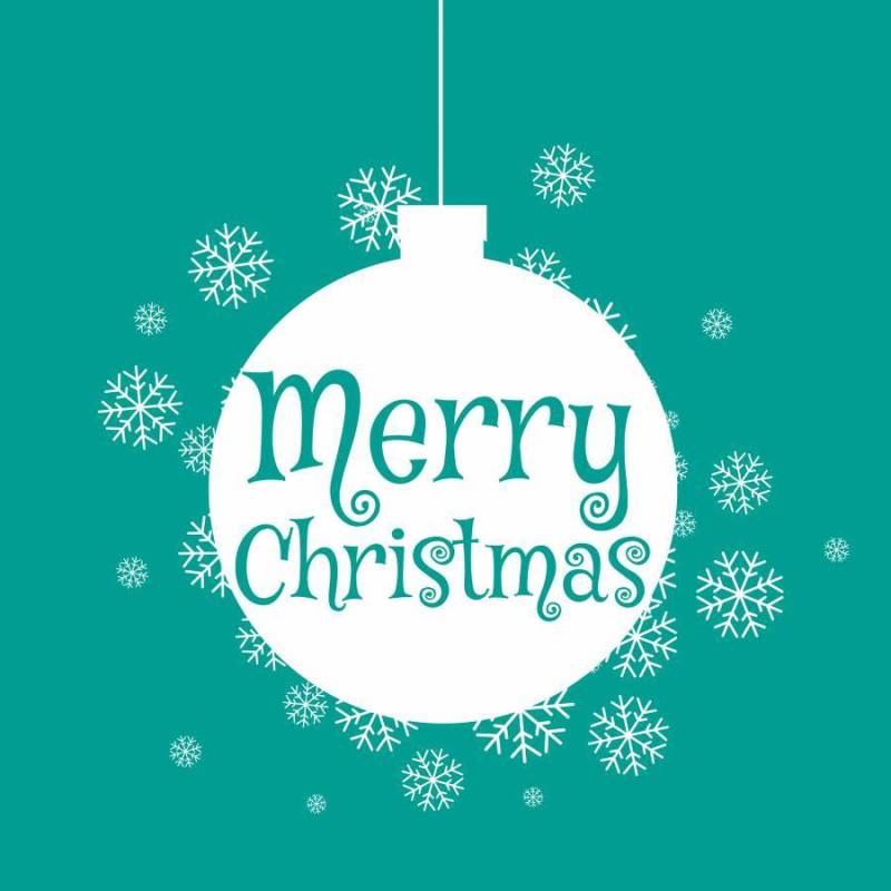 与雪花的平快乐圣诞球