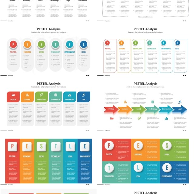 战略管理宏观环境分析信息图PPT模板素材Pestle Infographics