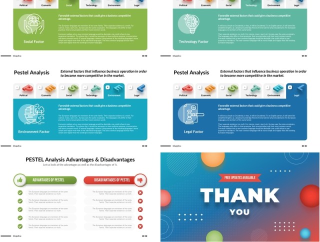 战略管理宏观环境分析信息图PPT模板素材Pestle Infographics