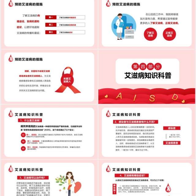 红色简约世界艾滋病日预防艾滋珍爱生命PPT模板 红色简约世界艾滋病日预防艾滋珍爱生命PPT模板