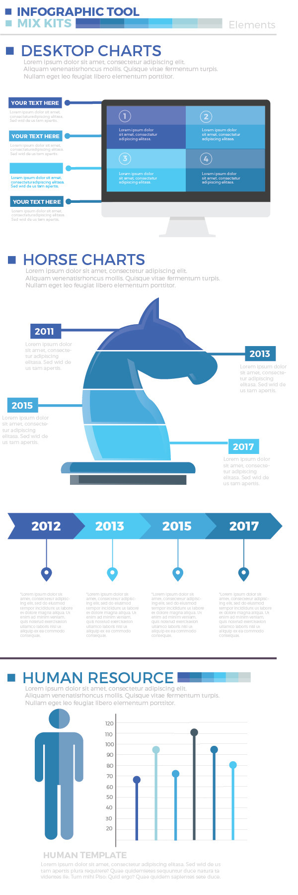 蓝色商务信息图形元素设计Blue Business Infographics Elements Design 蓝色商务信息图形元素设计Blue Business Infographics Elements Design