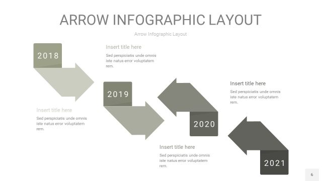 灰色箭头PPT信息图表6