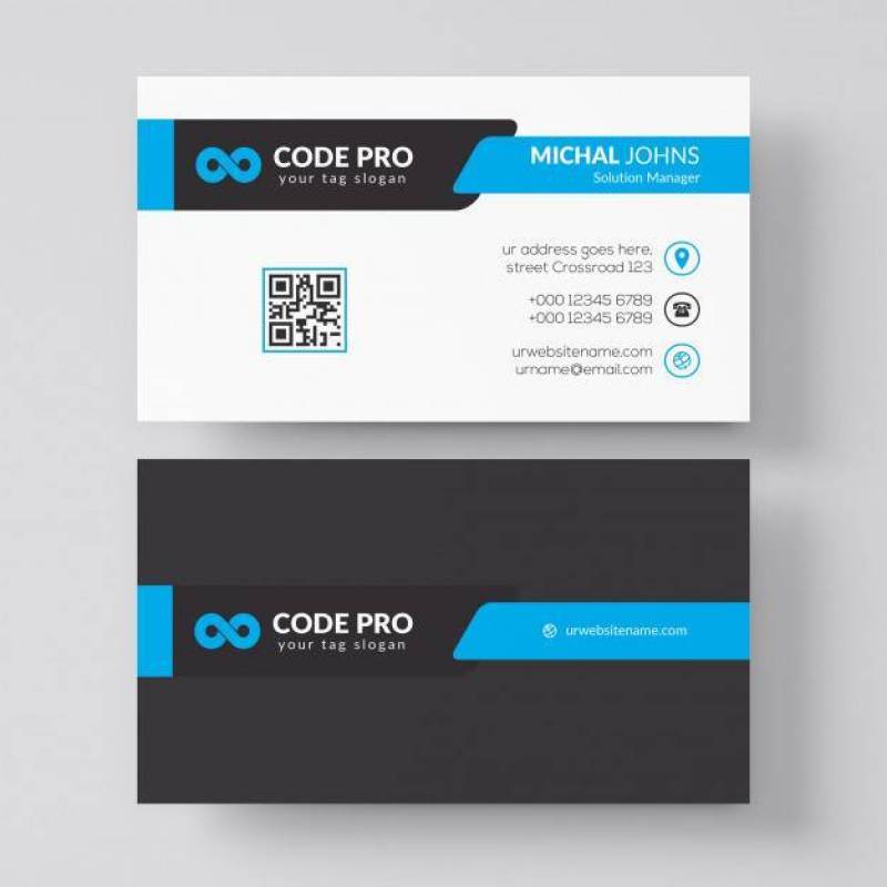 Elegant business card template with geometric design