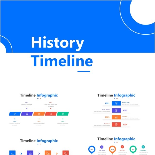 历史时间线时间轴流程图PPT素材Timeline History