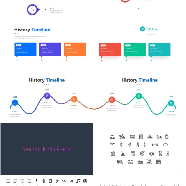 历史时间线时间轴流程图PPT素材Timeline History