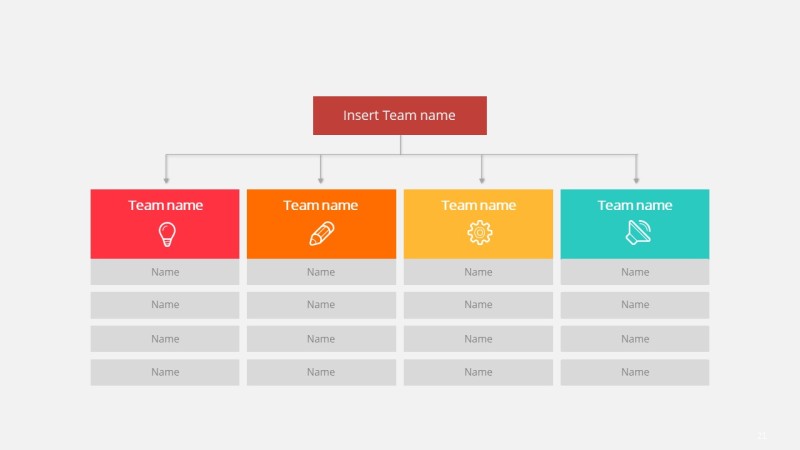 公司彩色组织架构图PPT模板21
