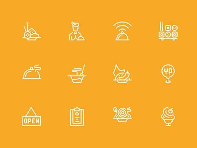 30 枚餐馆元素图标