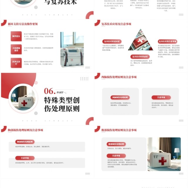 红色简约风创伤急救医疗宣传培训PPT模板 红色简约风创伤急救医疗宣传培训PPT模板