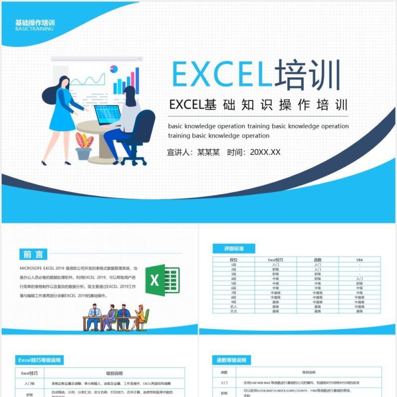 EXCEL基础知识操作培训动态PPT模板