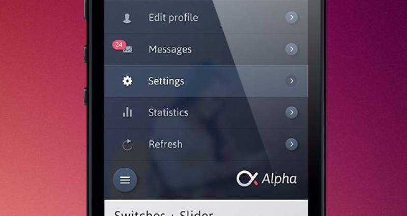 Alpha iPhone App UI Kit Psd