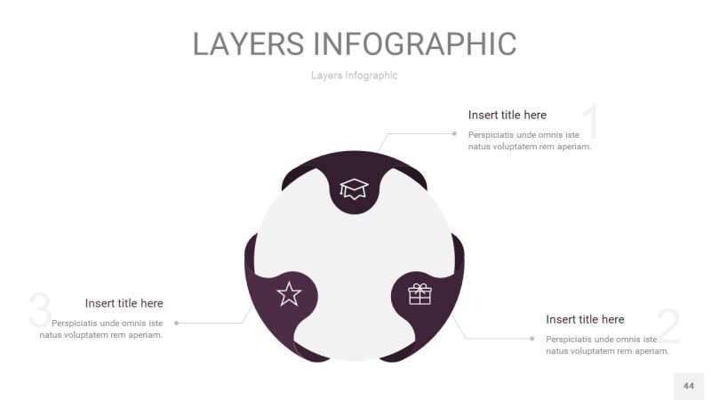 深紫色3D分层PPT信息图44