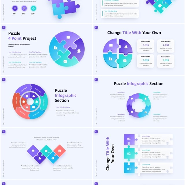 创意拼图信息图表PPT模板Creative Puzzle Infographic (Light) 创意拼图信息图表PPT模板Creative Puzzle Infographic (Light)