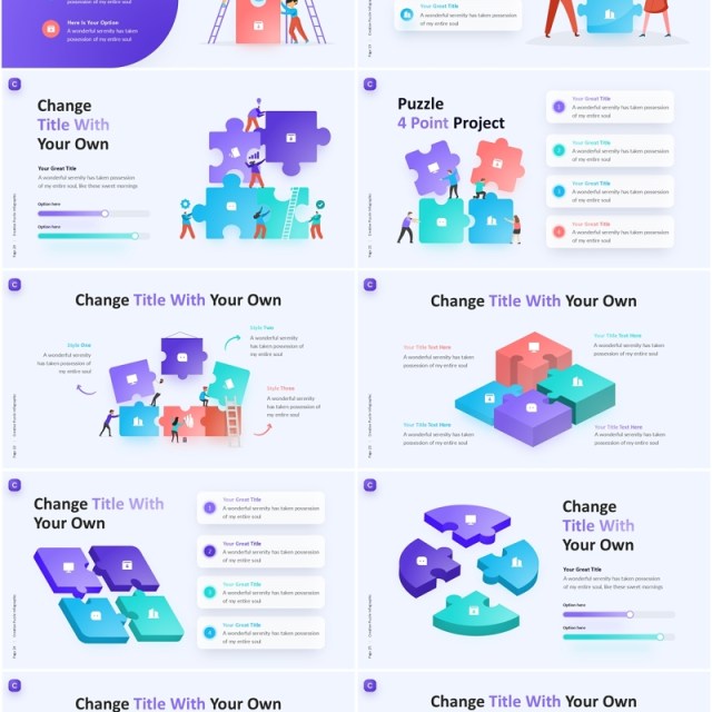 创意拼图信息图表PPT模板Creative Puzzle Infographic (Light) 创意拼图信息图表PPT模板Creative Puzzle Infographic (Light)