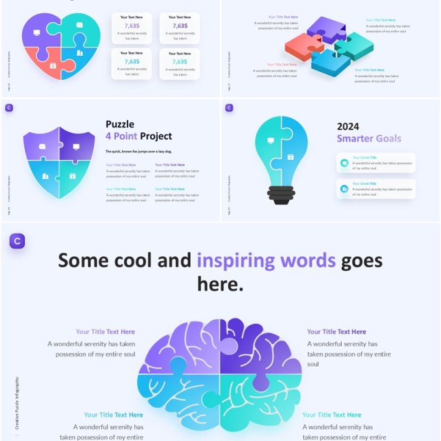 创意拼图信息图表PPT模板Creative Puzzle Infographic (Light) 创意拼图信息图表PPT模板Creative Puzzle Infographic (Light)