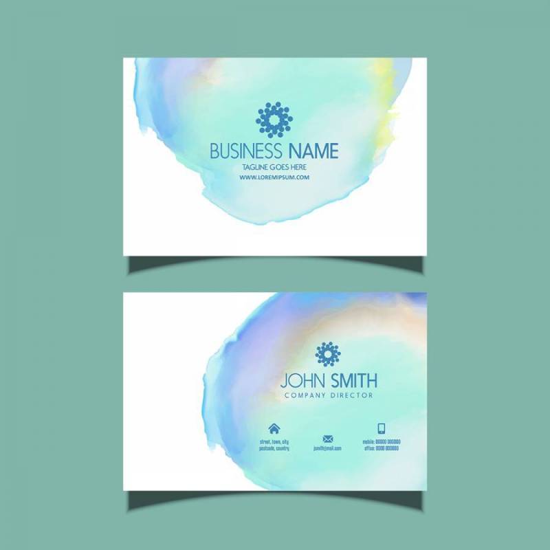 与水彩设计的名片