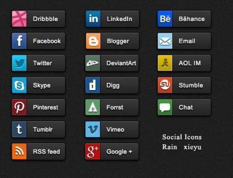 社交平台分享图标&nbsp;-&nbsp;psd分层素材&nbsp;