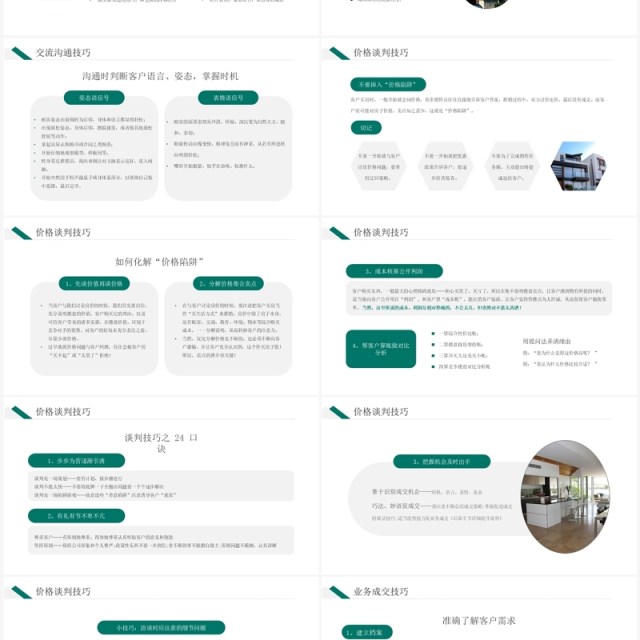 绿色简约风房地产销售培训PPT模板