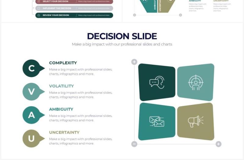 绿色项目管理对比关系决策PPT信息图表Decision Powerpoint Infographics