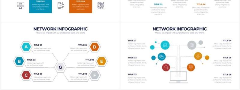 网络信息连接关系图形结构PPT素材Network Powerpoint Infographics