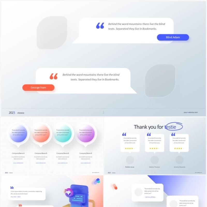 简洁聊天对话框 名片素材PPT模板