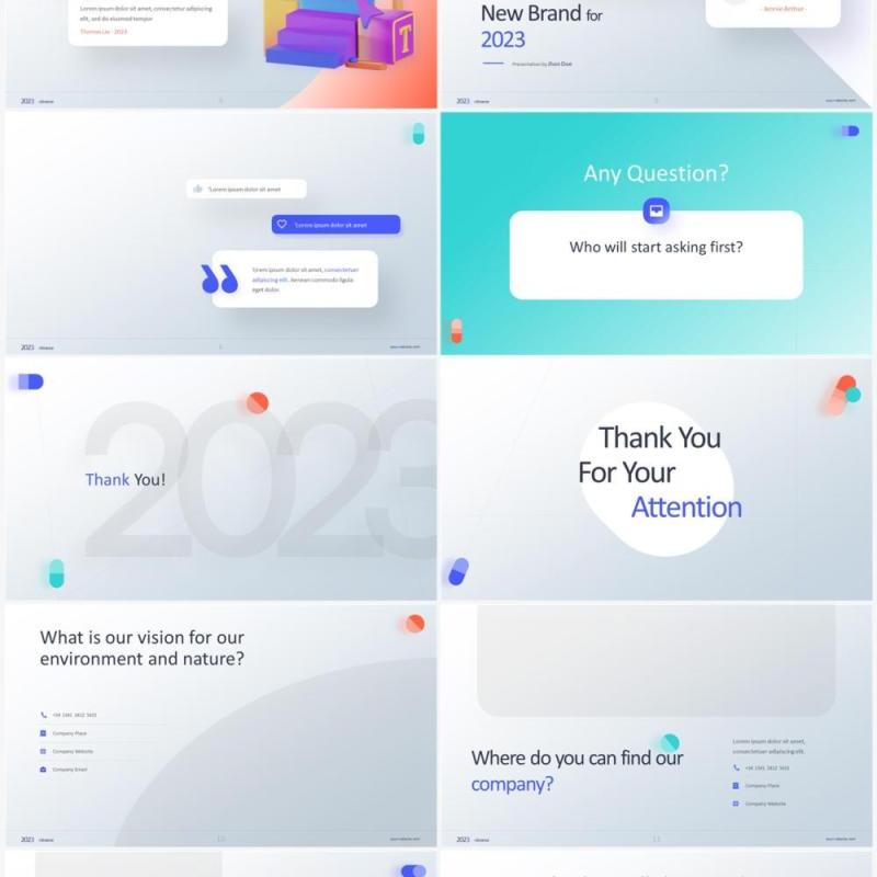 简洁聊天对话框 名片素材PPT模板