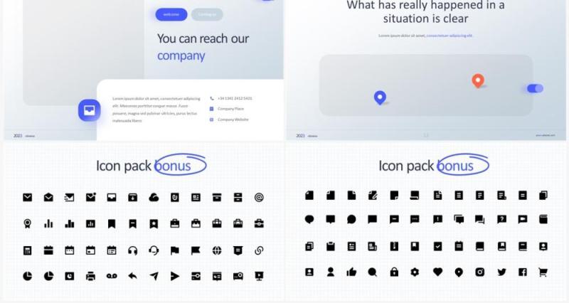 简洁聊天对话框 名片素材PPT模板