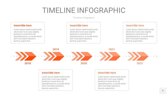 橘红色时间轴PPT信息图9