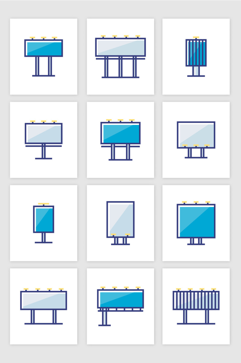 矢量各种造型广告牌元素