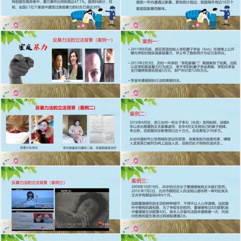 儿童课件反对家庭暴力呵护美好生活PPT模板