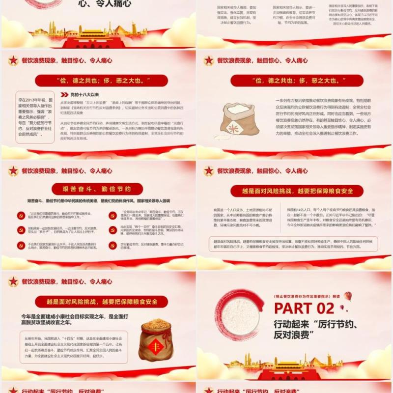 厉行节约反对浪费制止餐饮浪费行为作出重要指示课件PPT模版
