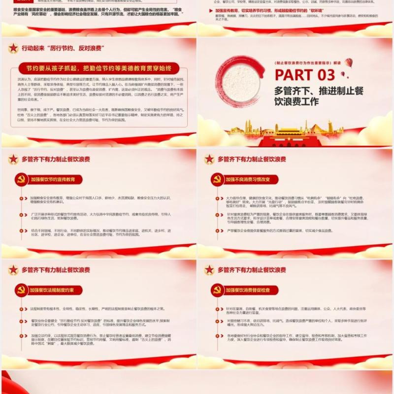 厉行节约反对浪费制止餐饮浪费行为作出重要指示课件PPT模版
