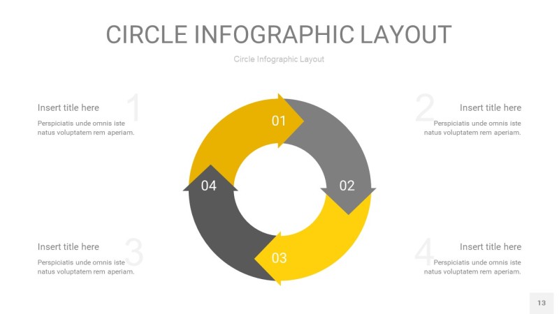 灰黄色圆形PPT信息图13