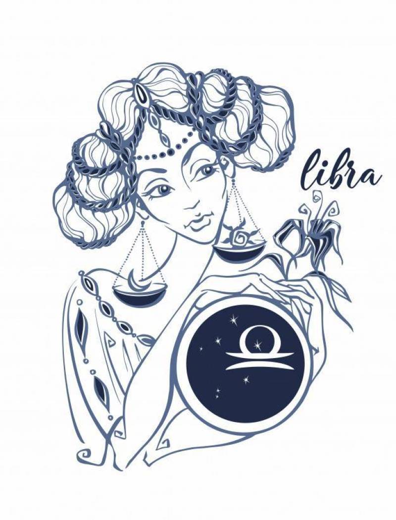 Zodiac sign Libra as a beautiful girl.