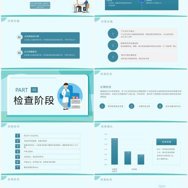 绿色扁平插画风PDCA品管圈案例PPT模板 绿色扁平插画风PDCA品管圈案例PPT模板