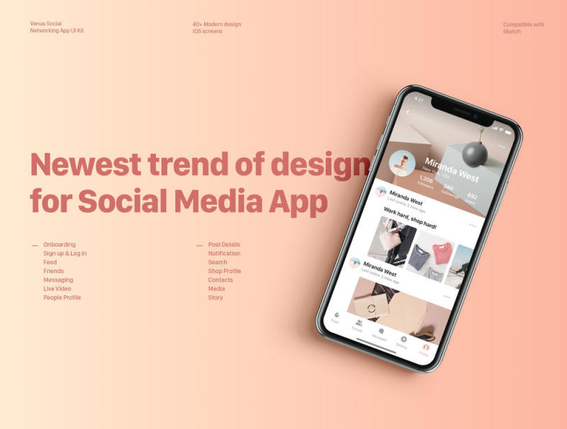 Venus Social Mobile UI Kit，Venus Social Mobile UI Kit