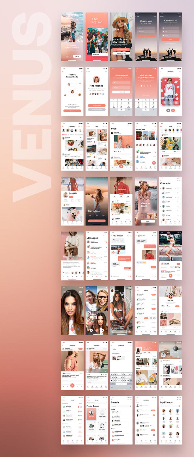 Venus Social Mobile UI Kit，Venus Social Mobile UI Kit