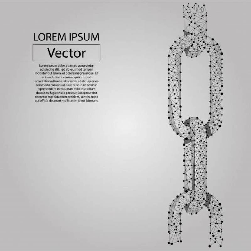 Abstract mash line and point Blockchain link