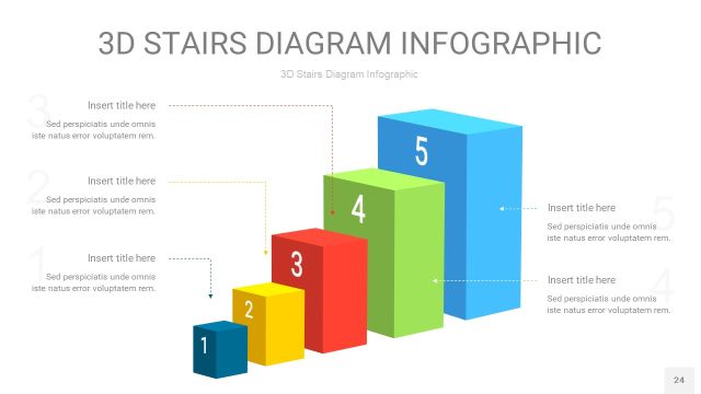 多彩3D阶梯PPT图表24