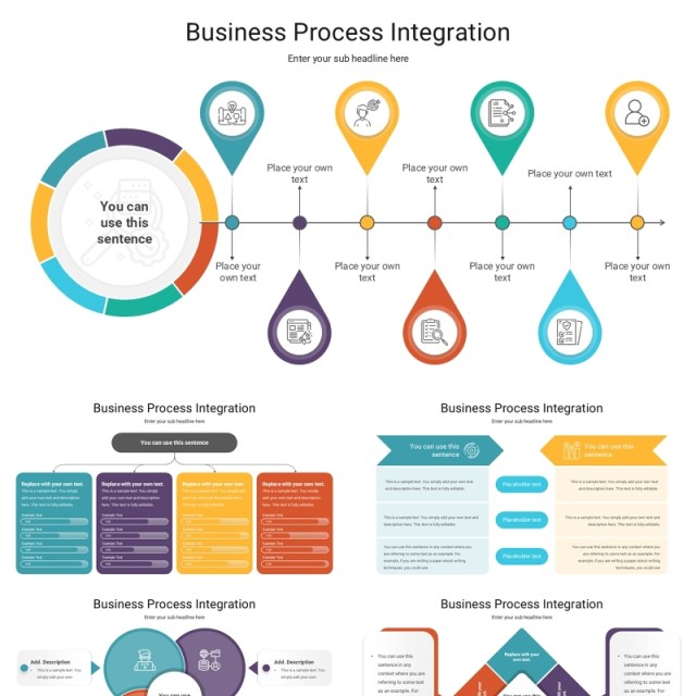 商业服务流程整合信息图结构图PPT模板Business Process Integration